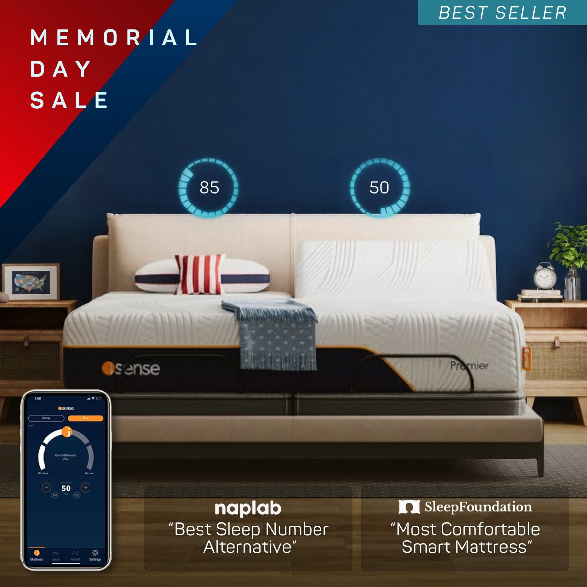 エッセンス　ナイトM iSense Hybrid Premier Adjustable Mattress
