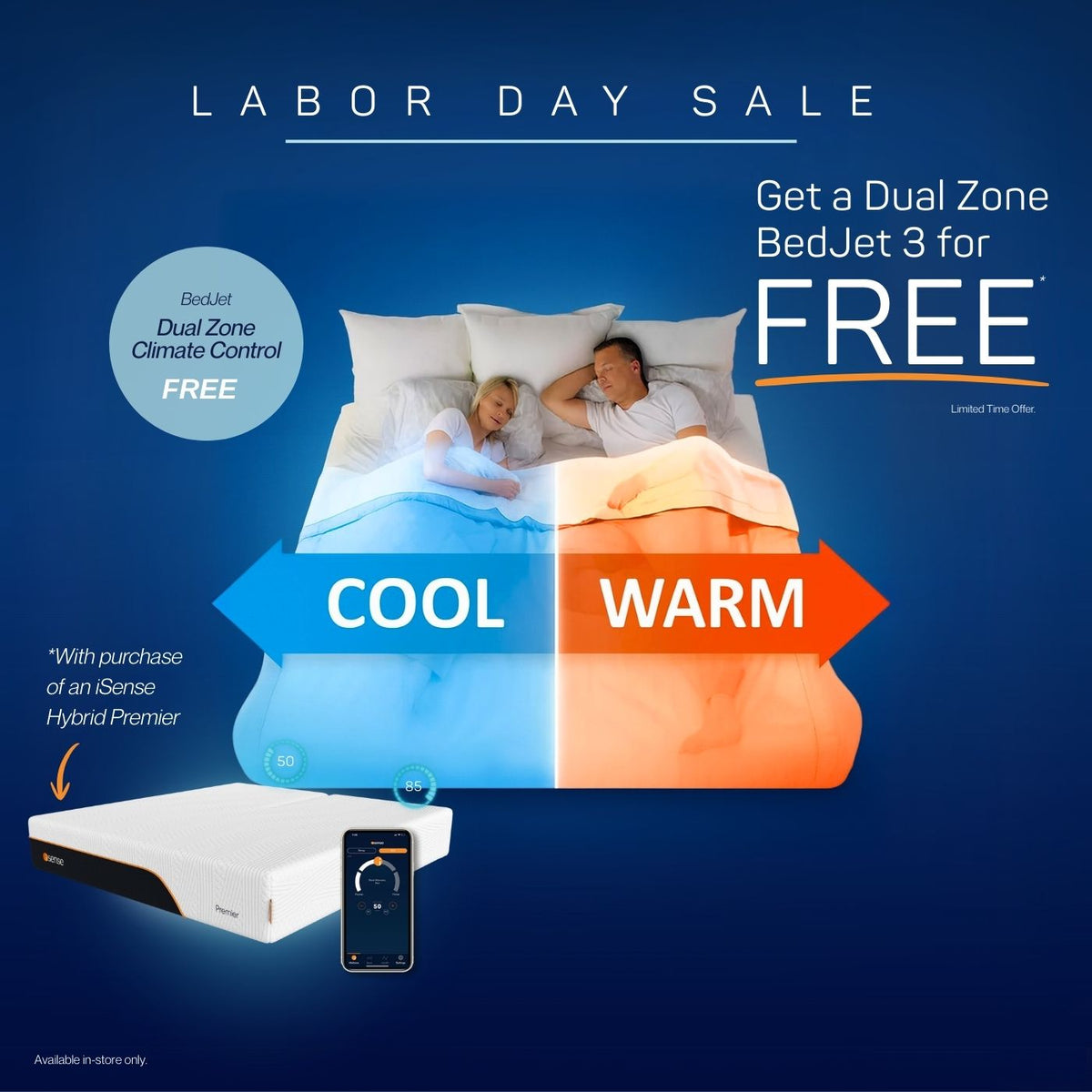 iSense Hybrid Mattress + Dual Zone Bedjet Bundle